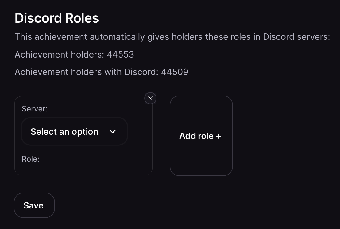 .... and automatically award Discord roles to users with your Achievement 